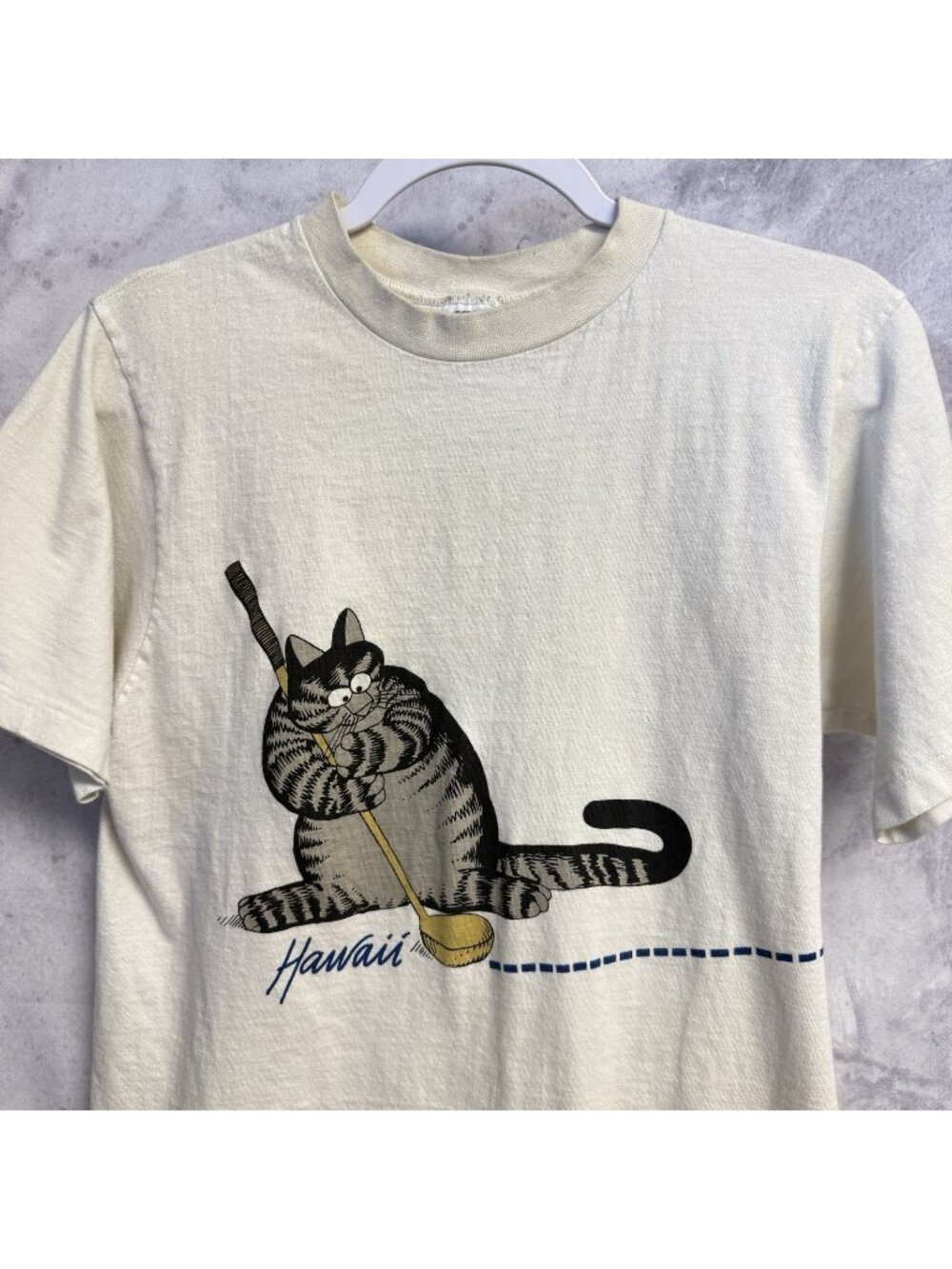 Vintage 80s Crazy Shirt B Kliban Hawaii Golf T Shirt Adult Medium White